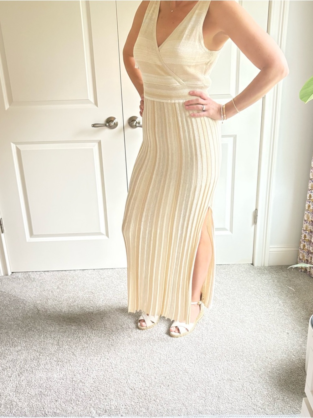 LoveShackFancy Mylene Sweater Dress Wheat Size M NWT | Long Knit Dress NWT